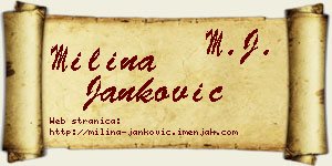 Milina Janković vizit kartica